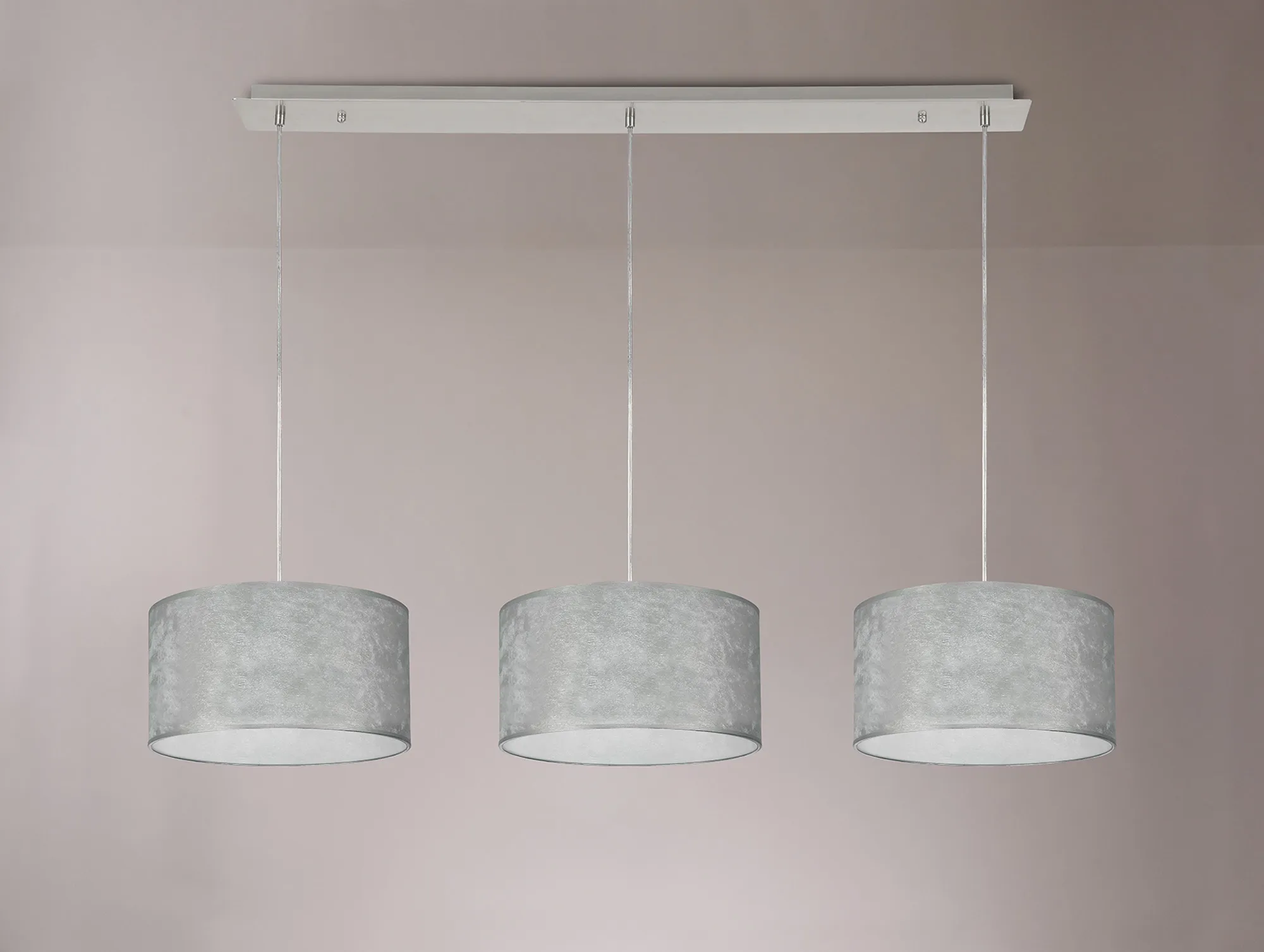 Baymont 30cm Shade 3 Light Pendant Polished Chrome, Silver Leaf DK0803  Deco Baymont CH SL